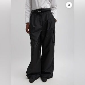 Tibi Stella Crispy Nylon Pleated Cargo Pant